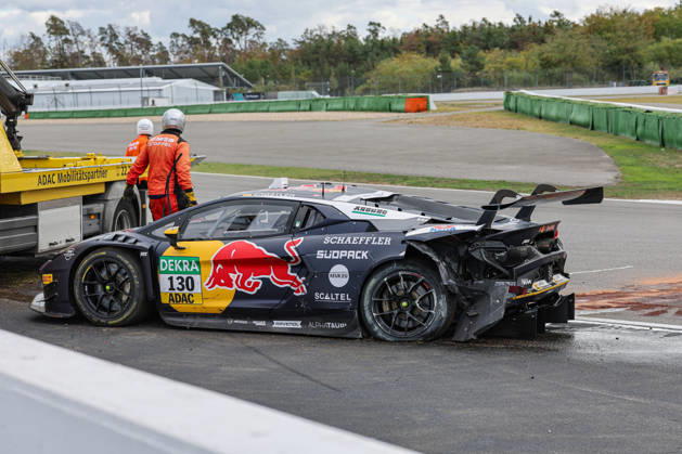 DTM (German Touring Car Championship) - 10.10.2026 - Round 8, Hockenheimringring on 10.10.2026. Accident : Luca Engstler (D Red Bull Team Abt, 130), Lamborghini Temerario GT3 Baden-Württemberg Deutschland Copyright: xO.Franke,xSportblen.dex