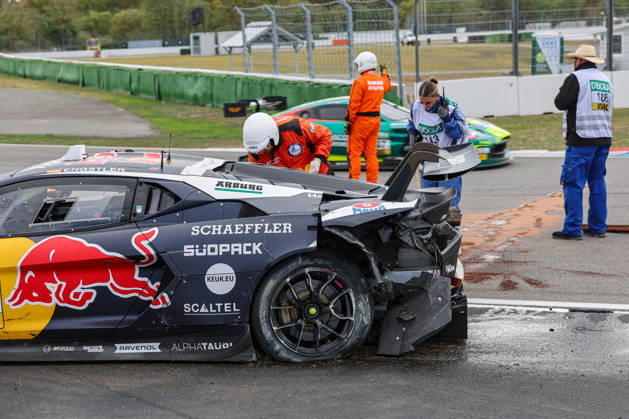 DTM (German Touring Car Championship) - 10.10.2026 - Round 8, Hockenheimringring on 10.10.2026. Accident : Luca Engstler (D Red Bull Team Abt, 130), Lamborghini Temerario GT3 Baden-Württemberg Deutschland Copyright: xO.Franke,xSportblen.dex