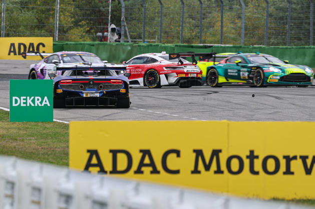 DTM (German Touring Car Championship) - 10.10.2026 - Round 8, Hockenheimringring on 10.10.2026. Accident in the hairpin: Thierry Vermeulen (NL Emil Frey Racing, 69), Ferrari 296 GT3 Evo, Marco Wittmann (D Schubert Motorsport, 11), BMW M4 GT3 Evo, Tom Kalender (D Mercedes-AMG Team Landgraf, 84), Mercedes-AMG GT3 Baden-Württemberg Deutschland Copyright: xO.Frankex