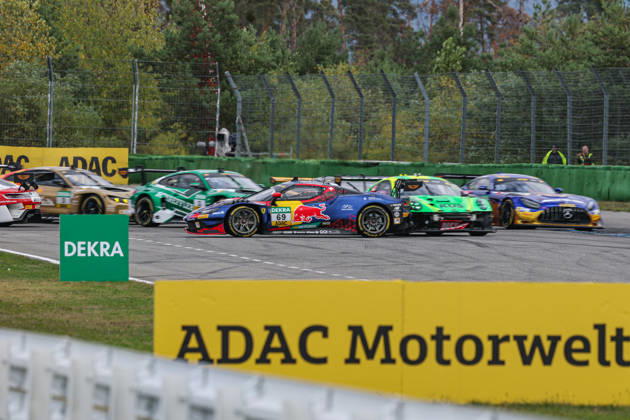 DTM (German Touring Car Championship) - 10.10.2026 - Round 8, Hockenheimringring on 10.10.2026. Accident in the hairpin: Thierry Vermeulen (NL Emil Frey Racing, 69), Ferrari 296 GT3 Evo, Marco Wittmann (D Schubert Motorsport, 11), BMW M4 GT3 Evo Baden-Württemberg Deutschland Copyright: xO.Frankex