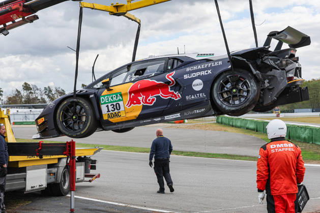 DTM (German Touring Car Championship) - 10.10.2026 - Round 8, Hockenheimringring on 10.10.2026. Accident : Luca Engstler (D Red Bull Team Abt, 130), Lamborghini Temerario GT3 Baden-Württemberg Deutschland Copyright: xO.Franke,xSportblen.dex