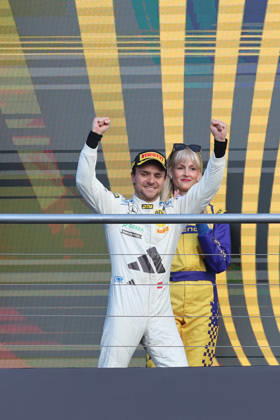 Hockenheim, Deutschland 09.- 11. Oktober 2026: DTM - 2026 - Saisonfinale - Hockenheimring - Samstag Rennen 1 Im Bild: Lucas Auer (AUT 22) auf dem Podium Hockenheimring Baden Württemberg Copyright: xFotostandx xFWMEDIAx