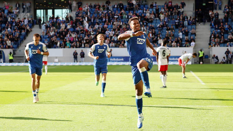 10.10.2026, xrekx, Fussball 1.Bundesliga, TSG 1899 Hoffenheim - Hamburger SV v.l. Torjubel nach dem Tor zum celebrating the goal celebrate 1:1 durch BambasÃ ContÃ (TSG 1899 Hoffenheim) wurde nicht gegeben. Foulspiel im Vorfeld (DFL DFB REGULATIONS PROHIBIT ANY USE OF PHOTOGRAPHS as IMAGE SEQUENCES and or QUASI-VIDEO) Sinsheim