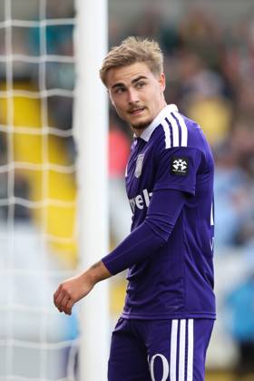 Anderlecht s Marten Winkler pictured during a soccer match between Cercle Brugge and Royal SPorting Anderlecht, Saturday 10 October 2026 in Brugge, on day 8 of the 2026-2027 Jupiler Pro League first division of the Belgian championship. BRUNOxFAHY  x189349243x
