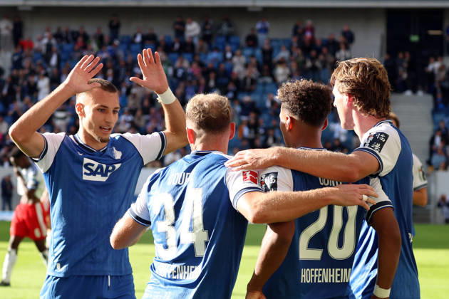 10.10.2026, xrekx, Fussball 1.Bundesliga, TSG 1899 Hoffenheim - Hamburger SV v.l. Torjubel nach dem Tor zum celebrating the goal celebrate 1:1 durch BambasÃ ContÃ (TSG 1899 Hoffenheim) wurde nicht gegeben. Foulspiel im Vorfeld Tim Lemperle (TSG 1899 Hoffenheim) (DFL DFB REGULATIONS PROHIBIT ANY USE OF PHOTOGRAPHS as IMAGE SEQUENCES and or QUASI-VIDEO) Sinsheim