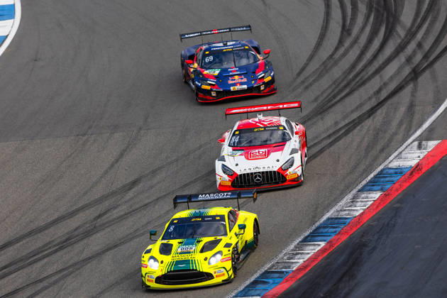 DTM, 15. + 16. Rennen Hockenheim 2026 8 Aston Martin Vantage AMR GT3 EVO, Comtoyou Racing: Nicolas Baert, 84 Mercedes-AMG GT3 EVO, Landgraf Motorsport: Tom Kalender, 69 Ferrari 296 GT3 EVO, EMIL FREY RACING: Thierry Vermeulen - picture by Gruppe C Photography Sachsenring Germany Copyright: xGruppexCxPhotographyx