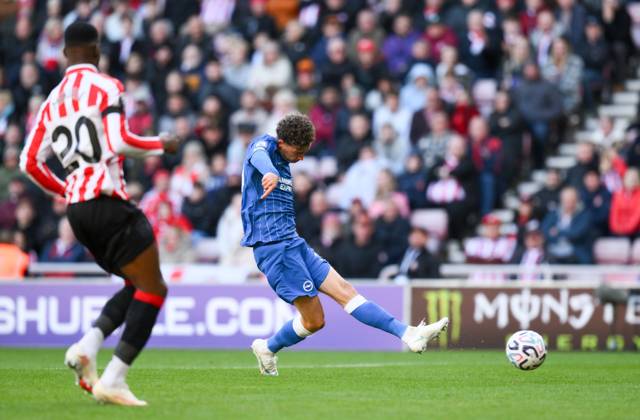 Maxim De Cuyper of Brighton & Hove Albion scores their first goal Sunderland v Brighton & Hove Albion, Premier League, Football, Stadium of Light, Sunderland, UK - 10 Oct 2026Sunderland Stadium of Light United Kingdom EDITORIAL USE ONLY No use with unauthorised audio, video, data, fixture lists, club league logos or live services. Online in-match use limited to 120 images, no video emulation. No use in betting, games or single club league player publications. Copyright: xRichardxLee Shutterstockx 17205894am