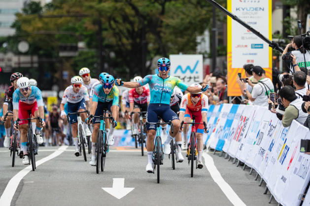 Tour De Kyushu Stage Finishes In Fukuoka s Tenjin For The First Time Matteo Malucelli of XDS Astana Team wins Stage 1 of the Mynavi Tour de Kyushu 2026 at the finish line on Tenjin Bridge in Fukuoka, Japan, on October 10, 2026. The Italian won the 152.0-kilometer Saga-Fukuoka stage in 3 hours 9 minutes 51 seconds, ahead of Luke Mudgway (Li Ning Star) and Alessio Delle Vedove (XDS Astana Team), and took the general and points classification leads. It was the first time the race finished in Tenjin, the commercial heart of Fukuoka, where a parade, stage events and food stalls marked the day. The race, first held in 2023 and part of the UCI Asia Tour (2.1 category), runs October 9-12 through six Kyushu prefectures under the official title We stand with Kumamoto. Mynavi Tour de Kyushu 2026, adopted to support areas affected by the Kumamoto earthquake. Fukuoka Japan Copyright: xRyoxChix originalFilename:zhi-tourdeky261010_npbzT.jpg