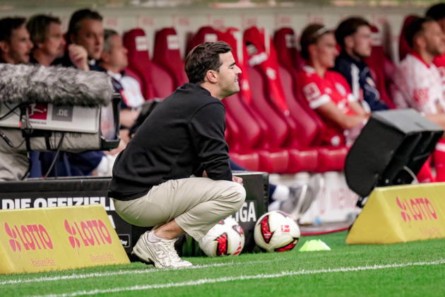 Deutschland: Fussball Saison 2026 2027 , 1. Bundesliga , 5. Spieltag , 1. FSV Mainz 05 vs. Bayer 04 Leverkusen - MEWA-Arena (Mainz) : Carles Martinez Carles Martinez (Trainer, Bayer 04 Leverkusen) Mainz MEWA-Arena Deutschland Germany Copyright: xBennetxLongx
