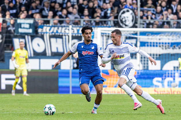 3.Liga: MSV Duisburg TSG Hoffenheim II; 10.10.2026 Yasin Zor (TSG Hoffenheim II, 10), Christian Viet (MSV Duisburg, 10) 3.Liga 8.Spieltag: MSV Duisburg TSG Hoffenheim II; Schauinsland-Reisen-Arena, Duisburg, 10.10.2026 DFB regulations prohibit any use of photographs as image sequences and or quasi video. Copyright: xBEAUTIFULxSPORTS Buriakovx