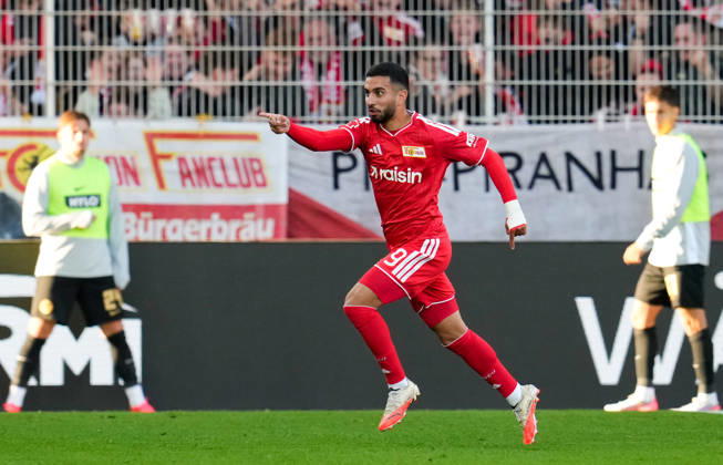 Livan Burcu (1. FC Union Berlin, 9) jubelt nach seinem Tor. GER, 1.FC Union Berlin vs SV Elversberg, 1. Bundesliga, 5. Spieltag, Saison 2026-27, Stadion An der Alten Foersterei, Berlin, 10.10.2026 DFL REGULATIONS PROHIBIT ANY USE OF PHOTOGRAPHS AS IMAGE SEQUENCES AND OR QUASI-VIDEO 1.FC Union Berlin vs SV Elversberg, 1. Bundesliga, 5. Spieltag, Saison 2026-27, 10.10.2026 Berlin Copyright: xEibner-Pressefoto ScottxColemanx EP_SCN
