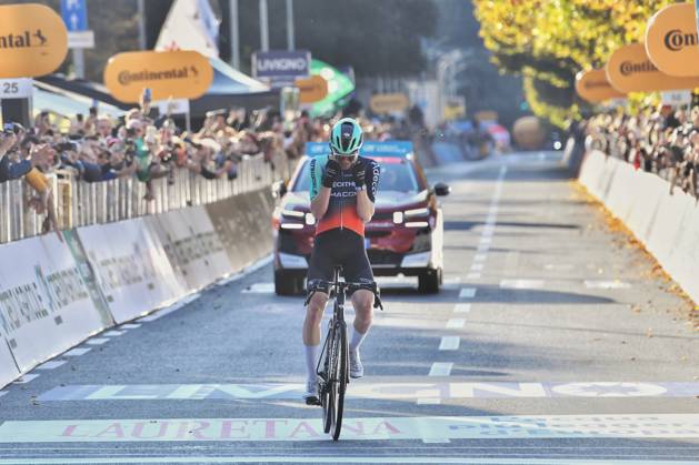 IPA89506590 - Paul Seixas (FRA) at the finish line during Il Lombardia 2026, a Road cycling, Rad, Radsport, Strasse race in Bergamo, Italy, on October 10, 2026  Copyright: xDavidexVaninetti IPAxSportx xx IPA89506590