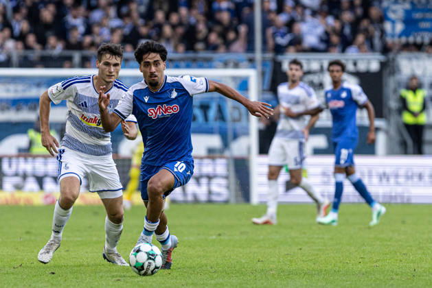 3.Liga: MSV Duisburg TSG Hoffenheim II; 10.10.2026 Martin Ens (MSV Duisburg, 4), Yasin Zor (TSG Hoffenheim II, 10) 3.Liga 8.Spieltag: MSV Duisburg TSG Hoffenheim II; Schauinsland-Reisen-Arena, Duisburg, 10.10.2026 DFB regulations prohibit any use of photographs as image sequences and or quasi video. Copyright: xBEAUTIFULxSPORTS Buriakovx