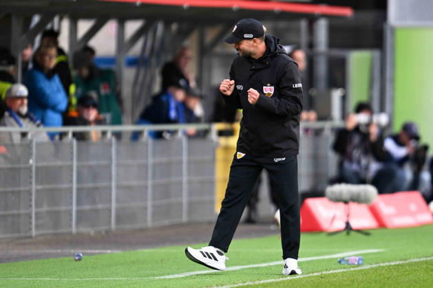 Paderborn, Home-Deluxe-Arena, 10.10.26, GER, Herren, 1.Bundesliga, Saison 2026-2027, SC Paderborn 07 - VfB Stuttgart Bild: Schlussjubel, Emotion, Freude bei Trainer Sebastian HOENESS (Stuttgart) DFL regulations prohibit any use of photographs as image sequences and or quasi-video. Nordrhein-Westfalen Deutschland