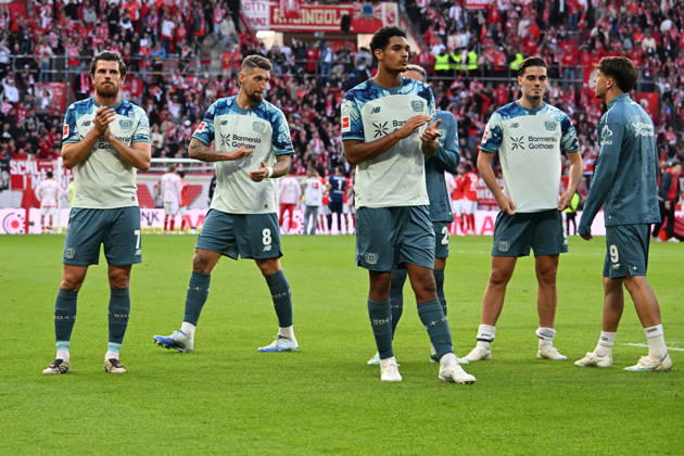 10.10.2026, xsltx, Fussball 1.Bundesliga, FSV Mainz 05 - Bayer 04 Leverkusen v.l. Jubel, Freude über den Sieg (DFL DFB REGULATIONS PROHIBIT ANY USE OF PHOTOGRAPHS as IMAGE SEQUENCES and or QUASI-VIDEO) Mainz