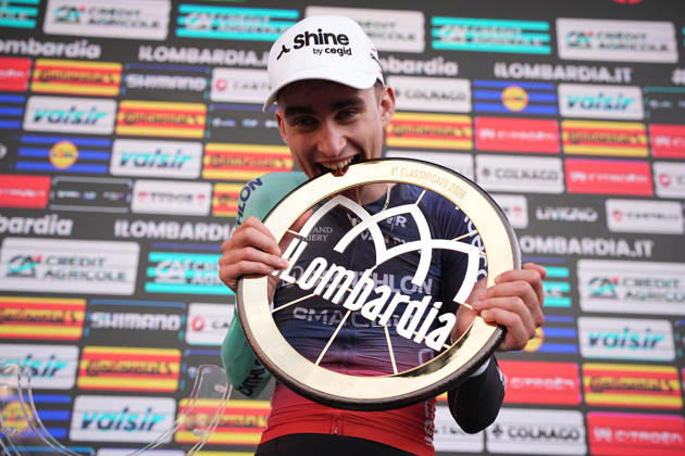 France s Paul Seixas of Decathlon CMA CGM Team winner of race during the 120th edition of the Il Lombardia, Tour of Lombardy cycling race, a 239 km one day race from Bergamo to Como on October 10, 2026, Italy.  Copyright: xMarcoxAlpozzi LaPressex