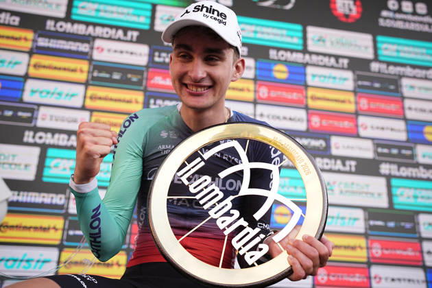 France s Paul Seixas of Decathlon CMA CGM Team winner of race during the 120th edition of the Il Lombardia, Tour of Lombardy cycling race, a 239 km one day race from Bergamo to Como on October 10, 2026, Italy.  Copyright: xMarcoxAlpozzi LaPressex