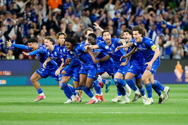 October 10, 2026, Melbourne, Victoria, Australia: MELBOURNE, AUSTRALIA - OCTOBER 10: South Melbourne FC celebrates after defeating Melbourne Victory FC in the 2026 Hahn Australia Cup Final at AAMI Park on October 10, 2026 in Melbourne, Australia. South Melbourne FC V Melbourne Victory FC - Australia Cup 2026 Final  - ZUMAp121 20261010_zsp_p121_103 Copyright: xChrisxPutnamx