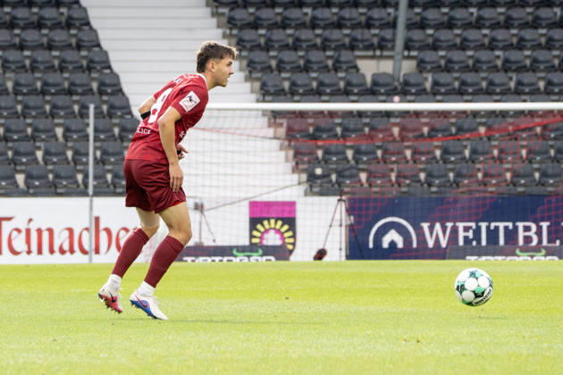 10.10.2026, xerix, Fussball 3.Liga, SG Sonnenhof Grossaspach - SV Waldhof Mannheim v.l. Spielszene mit Jan Elias Rahn (SG Sonnenhof Großaspach) Aspach