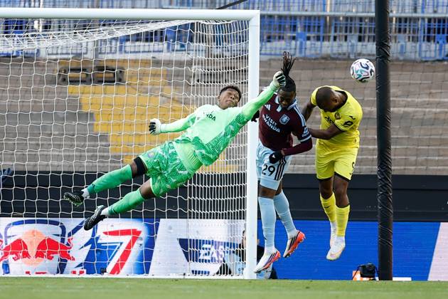 Zion Suzuki of Aston Villa makes a save Aston Villa v Brentford, Premier League, Football, Villa Park, Birmingham, UK - 10 Oct 2026Birmingham Villa Park United Kingdom EDITORIAL USE ONLY No use with unauthorised audio, video, data, fixture lists, club league logos or live services. Online in-match use limited to 120 images, no video emulation. No use in betting, games or single club league player publications. Copyright: xWillxCooper Shutterstockx 17206322an