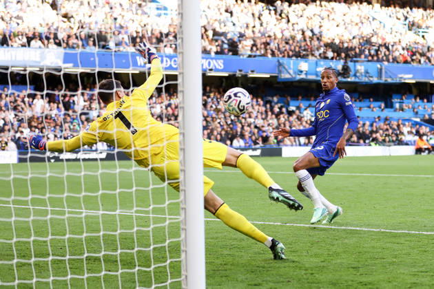 Chelsea v Bournemouth 10 October 2026, London - Premier League Football - Chelsea v Bournemouth - Joao Pedro of Chelsea scores their fourth goal - Photo: Jacques Feeney Offside. London UK Copyright: xJacquesxFeeneyx xOffsidexOffside