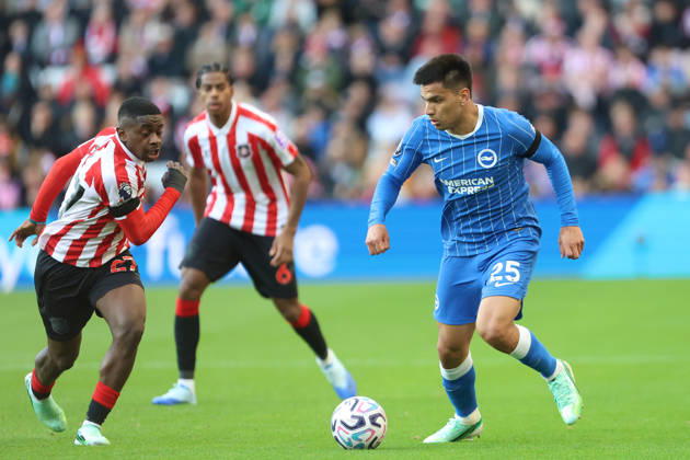 10th October 2026; Stadium of Light, Sunderland, England; Premier League Football, Sunderland versus Brighton and Hove Albion; Diego Gomez of Brighton and Hove Albion DavexLofthouse