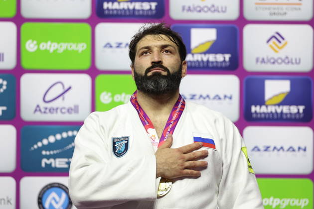 AZERBAIJAN, BAKU - OCTOBER 10, 2026: Russia s Inal Tasoev celebrates his gold medal during a victory ceremony for the men s heavyweight event as the 2026 World Judo Championships takes place at the National Gymnastics Arena 2026 World Judo Championships In Baku  - ZUMAt113 20261010_zaa_t113_466 Copyright: xMikhailxSinitsynx