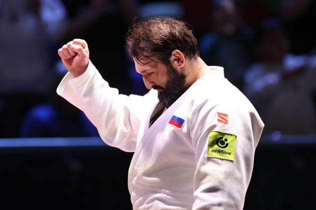 AZERBAIJAN, BAKU - OCTOBER 10, 2026: Russia s Inal Tasoev appears in his heavyweight bout during the 2026 World Judo Championships at the National Gymnastics Arena. Mikhail Sinitsyn TASS  99052206