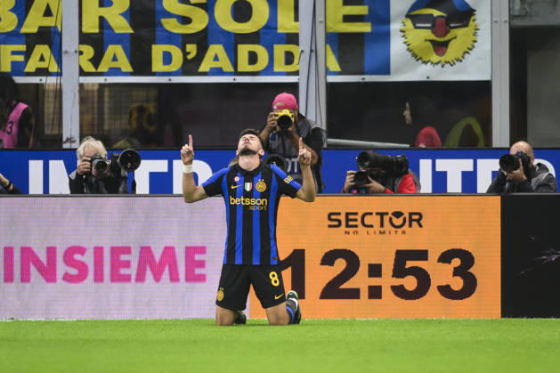 FC Internazionale v Parma Calcio - Serie A Petar Sucic of FC Internazionale celebrates after scoring the opening goal during the Serie A football match between FC Internazionale and Parma Calcio. Milan Italy Copyright: xNicolòxCampox