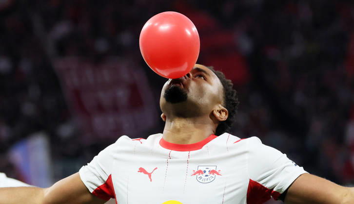 RB Leipzig - Frankfurt Bundesliga Leipzig, 10.10.2026, Red Bull Arena, Fußball, 1.Bundesliga, 5.Spieltag , RB Leipzig vs. SG Eintracht Frankfurt , Im Bild: Tor für RB Leipzig. Christopher Nkunku ( 28, RBL) trifft zum 1:0 und jubelt. , Nur zur redaktionellen Nutzung. Only editorial use. , DFL DFB regulations prohibit any use of photographs as image sequences and or quasi-video. ,
