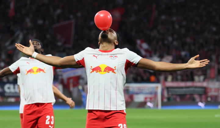 RB Leipzig - Frankfurt Bundesliga Leipzig, 10.10.2026, Red Bull Arena, Fußball, 1.Bundesliga, 5.Spieltag , RB Leipzig vs. SG Eintracht Frankfurt , Im Bild: Tor für RB Leipzig. Christopher Nkunku ( 28, RBL) trifft zum 1:0 und jubelt. , Nur zur redaktionellen Nutzung. Only editorial use. , DFL DFB regulations prohibit any use of photographs as image sequences and or quasi-video. ,