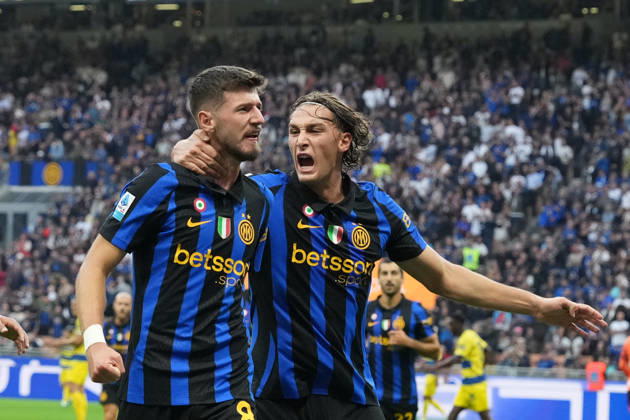 Inter Milan™s Petar Sucic celebrates after scoring 1-0 during the Serie A soccer match between Inter and Parma at San Siro Stadium in Milan , Italy - October 10 , 2026. - Soccer  Copyright: xSpada LaPressex