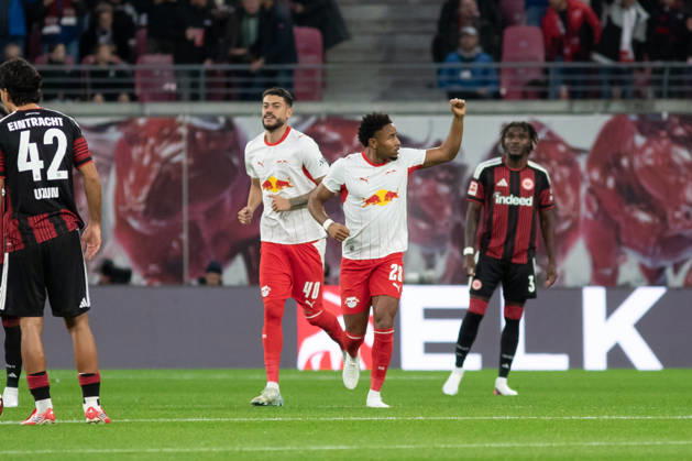 1. Fußball Bundesliga: RB Leipzig - Eintracht Frankfurt; 10.10.2026 Christopher Nkunku (28, RB Leipzig) jubelt über sein Tor zum 2:0. LEIPZIG, DEUTSCHLAND - OCTOBER 10: Bundesliga-Spiel RB Leipzig - Eintracht Frankfurt in der Red Bull Arena am 5. Spieltag der 1. Bundesliga am October 10, 2026 in Leipzig, Deutschland. DFL REGULATIONS PROHIBIT ANY USE OF PHOTOGRAPHS AS IMAGE SEQUENCES AND OR QUASI-VIDEO. Copyright: xBEAUTIFULxSPORTS JanxKaeferx