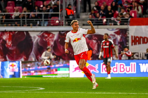 Antonio Nusa (RB Leipzig, 07) Jubel, Torjubel, jubelt ueber Tor zum 2:0, GER, RB Leipzig vs. Eintracht Frankfurt, Fussball, 1. Bundesliga Herren, 5. Spieltag, Spielzeit 2026 2027, 10.10.2026 DFL regulations prohibit any use of photographs as image sequences and or quasi-video. GER, RB Leipzig vs. Eintracht Frankfurt, Fussball, 1. Bundesliga Herren, 5. Spieltag, Spielzeit 2026 2027, 10.10.2026 Leipzig Copyright: xEibner-Pressefoto LauraxRoemerx EP_LRR