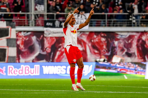 Antonio Nusa (RB Leipzig, 07) Jubel, Torjubel, jubelt ueber Tor zum 2:0, GER, RB Leipzig vs. Eintracht Frankfurt, Fussball, 1. Bundesliga Herren, 5. Spieltag, Spielzeit 2026 2027, 10.10.2026 DFL regulations prohibit any use of photographs as image sequences and or quasi-video. GER, RB Leipzig vs. Eintracht Frankfurt, Fussball, 1. Bundesliga Herren, 5. Spieltag, Spielzeit 2026 2027, 10.10.2026 Leipzig Copyright: xEibner-Pressefoto LauraxRoemerx EP_LRR