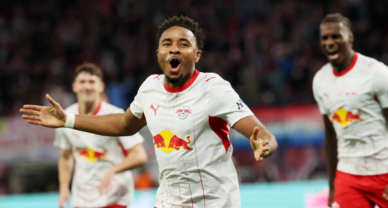 RB Leipzig - Frankfurt Bundesliga Leipzig, 10.10.2026, Red Bull Arena, Fußball, 1.Bundesliga, 5.Spieltag , RB Leipzig vs. SG Eintracht Frankfurt , Im Bild: Tor für RB Leipzig. Christopher Nkunku ( 28, RBL) trifft zum 1:0 und jubelt. , Nur zur redaktionellen Nutzung. Only editorial use. , DFL DFB regulations prohibit any use of photographs as image sequences and or quasi-video. ,