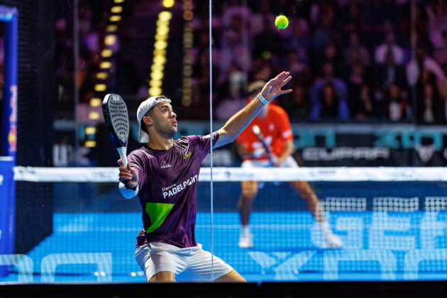 DÜSSELDORF, GERMANY - 10 OCTOBER 2026: Image shows Leandro Roman Augsburger (ARG) during CUPRA Germany Premier Padel P2 2026 Day 7: Semifinals at CASTELLO Düsseldorf on 10 10 2026 in Düsseldorf, Germany. Germany Copyright: xFröhlichxPascalx