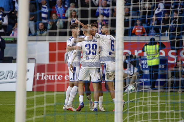 10.10.2026, GER, Fussball, Herren, 3. Liga, Saison 2026 2027, MSV Duisburg - TSG Hoffenheim II Peter Remmert (Duisburg) Torjubel, jubelt nach seinem Treffer zum 2:2 mit seiner Mannschaft Duisburg schauinsland-reisen-Arena Nordrhein-Westfalen Deutschland Copyright: xAdrianxSchlüterx