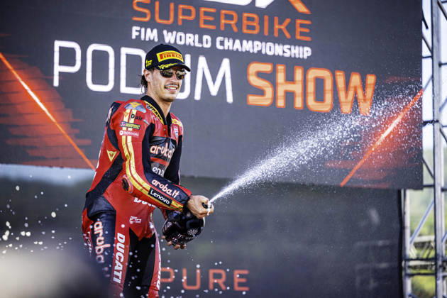 October 10, 2026, Cascais, Lisbon, Portugal: Nicolo Bulega of Aruba.It Racing - Ducati after winning the Race 1 of the FIM Superbike World Championship, WM, Weltmeisterschaft at Circuito Estoril on October 10, 2026 in Cascais, Portugal. Cascais Portugal - ZUMAr200 20261010_zsp_r200_069 Copyright: xNunoxReisinhox