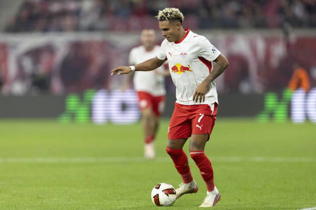 GER, Leipzig, Fussball, Bundesliga, 5. Spieltag, RB Leipzig vs. Eintracht Frankfurt im Bild v.l.: Antonio Nusa (RB Leipzig 07), Aktion mit Ball 10.10.2026, Red-Bull Arena Leipzig DFL DFB REGULATIONS PROHIBIT ANY USE OF PHOTOGRAPHS AS IMAGE SEQUENCES AND OR QUASI-VIDEO, Leipzig Red-Bull Arena Sachsen Germany Copyright: xPaulxFritzx