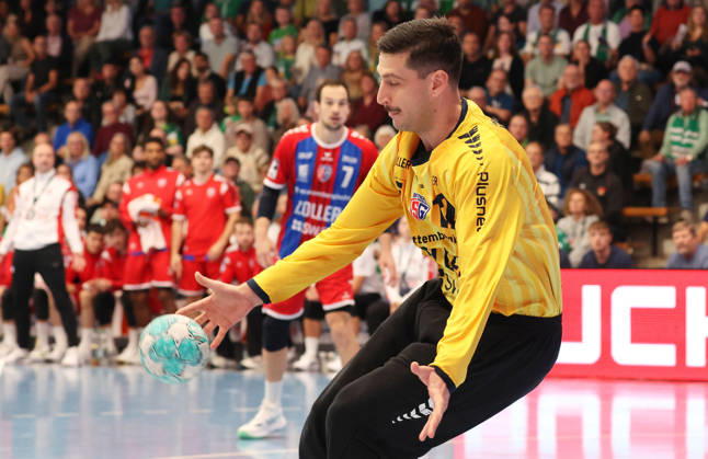 10.10.2026, Deutschland, Göppingen, Handball Opel HBL Bundesliga, FRISCH AUF! Göppingen vs. SG BBM Bietigheim, Martin Tomovski (BBM)