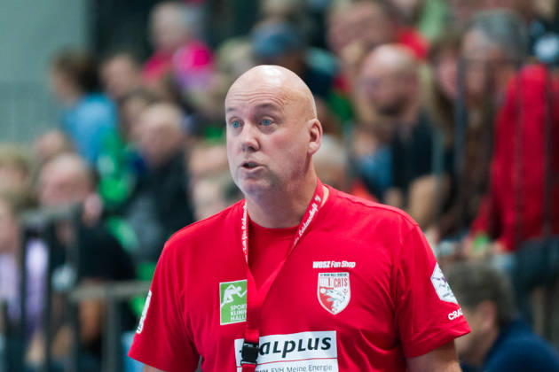 Trainer Pether Krautmeyer (Halle), SV Union Halle-Neustadt vs. BSV Sachsen Zwickau, Handball Bundesliga Frauen, 1. Bundesliga 5. Spieltag Saison 2026 27, 10.10.2026 Halle SWH Arena Sachsen-Anhalt Deutschland