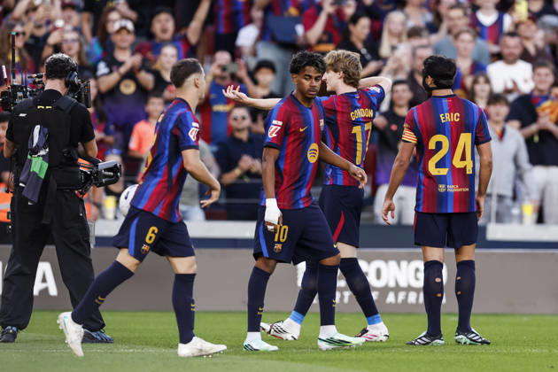 October 10, 2026, Barcelona, Barcelona, Spain: Anthony Gordon of FC Barcelona, Barca celebrates a goal during the Spanish league, LaLiga EA Sports, football match played between FC Barcelona and Getafe CF at Spotify Camp Nou stadium on October 10, 2026 in Barcelona, Spain. Barcelona Spain - ZUMAa181 20261010_zaa_a181_090 Copyright: xJavierxBorregox