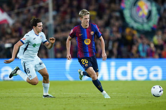 ESP: FC Barcelona, Barca - Getafe CF. La Liga EA Sports. Matchday 8. Dani Olmo of FC Barcelona and Mario Martin of Getafe CF during the La Liga EA Sports match between FC Barcelona and Getafe CF played at Spotify Camp Nou Stadium on 10 Oct 2026 in Barcelona, Spain. kpng Copyright: xSergioxRuizx xPRESSINPHOTOx PS_2627_BAR_GET_038