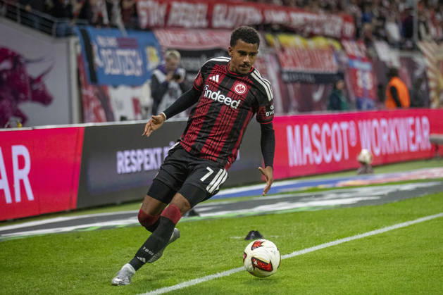 GER, Leipzig, Fussball, Bundesliga, 5. Spieltag, RB Leipzig vs. Eintracht Frankfurt im Bild v.l.: Ansgar Knauff (Eintracht Frankfurt 07), 10.10.2026, Red-Bull Arena Leipzig DFL DFB REGULATIONS PROHIBIT ANY USE OF PHOTOGRAPHS AS IMAGE SEQUENCES AND OR QUASI-VIDEO, Leipzig Red-Bull Arena Sachsen Germany Copyright: xPaulxFritzx