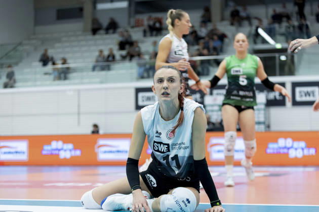 DEKRA 1. Bundesliga Frauen: Schwarz-Weiss Erfurt vs. Rote Raben Vilsbiburg; Erfurt; 10.10.2026 Isabel Petra KovaÄiÄ‡ ( 11; Schwarz-Weiss Erfurt) DEKRA 1. Bundesliga Frauen: Schwarz-Weiss Erfurt vs. Rote Raben Vilsbiburg; Riethsporthalle Erfurt; 10.10.2026 Copyright: xBEAUTIFULxSPORTS Duehringx