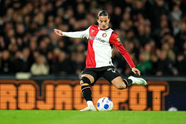 Eredivisie: Feyenoord Rotterdam v AZ Alkmaar Rotterdam - Anis Hadj Moussa of Feyenoord Rotterdam shoots during the eigth competition round of the 2026 2027 Eredivisie season. The match is set between Feyenoord Rotterdam and AZ Alkmaar at Stadion Feijenoord on 10 October 2026 in Rotterdam, Netherlands. (Hero Images Yannick Verhoeven) Copyright: xYannickxVerhoevenx