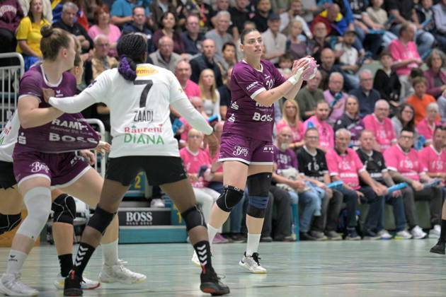 Gabriela Clausson Bitolo (TusSies Metzingen, 22) am Ball TusSies Metzingen vs. SCM Ramnicu Valcea, Handball, EHF, Europa Leauge Qualifikation Rueckspiel, Saison 2026 2027, 10.10.2026 TusSies Metzingen vs. SCM Ramnicu Valcea, Handball, EHF, Europa Leauge Qualifikation Rueckspiel, Saison 2026 2027, 10.10.2026 Metzingen Copyright: xEibner-Pressefotox EP_TBR