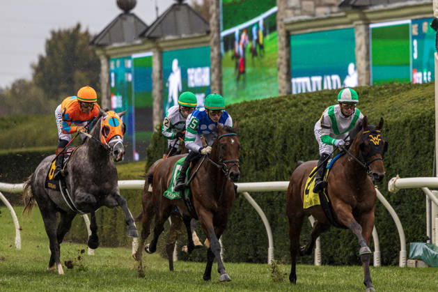 October 10, 2026, USA: Merlin Monroan (6) ridden by Tyler Gaffalione wins an allowance race on QE II Day at Keeneland Race Course in Lexington, Kentucly on October 10, 2026. Eclipse Sportswire CSM HORSE RACING 2026: QEII GI Day Keeneland OCT 10  - ZUMAcs17 20261010_faf_cs17_005 Copyright: xCaseyxLaughterx