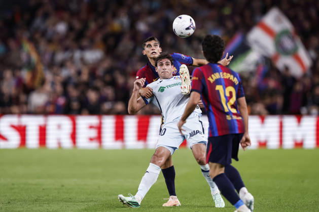 October 10, 2026, Barcelona, Barcelona, Spain: Gerard Martin of FC Barcelona, Barca and Ivan Azon of Getafe CF in action during the Spanish league, LaLiga EA Sports, football match played between FC Barcelona and Getafe CF at Spotify Camp Nou stadium on October 10, 2026 in Barcelona, Spain. Barcelona Spain - ZUMAa181 20261010_zaa_a181_107 Copyright: xJavierxBorregox